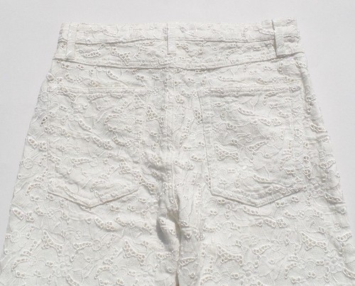 $570 ISABEL MARANT ETOILE Ivory Crème White Embroidered Maddy Jeans Pants FR 34 - Picture 6 of 11