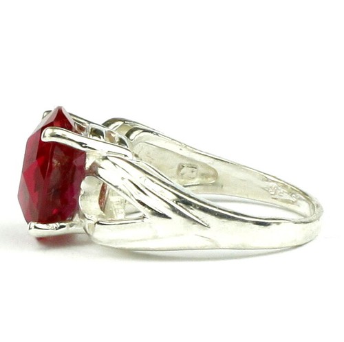 4.5 carat CREATED RUBY Sterling Silver Ladies Ring -Handmade • SR361 - Picture 3 of 5