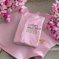 PERSONALISED baby girl pink babygrow, gold new baby gift, baby shower, naming