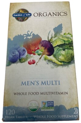 Garden of Life Organics Men's Whole Food Multivitamin  120ct Exp01/2026+ #7654