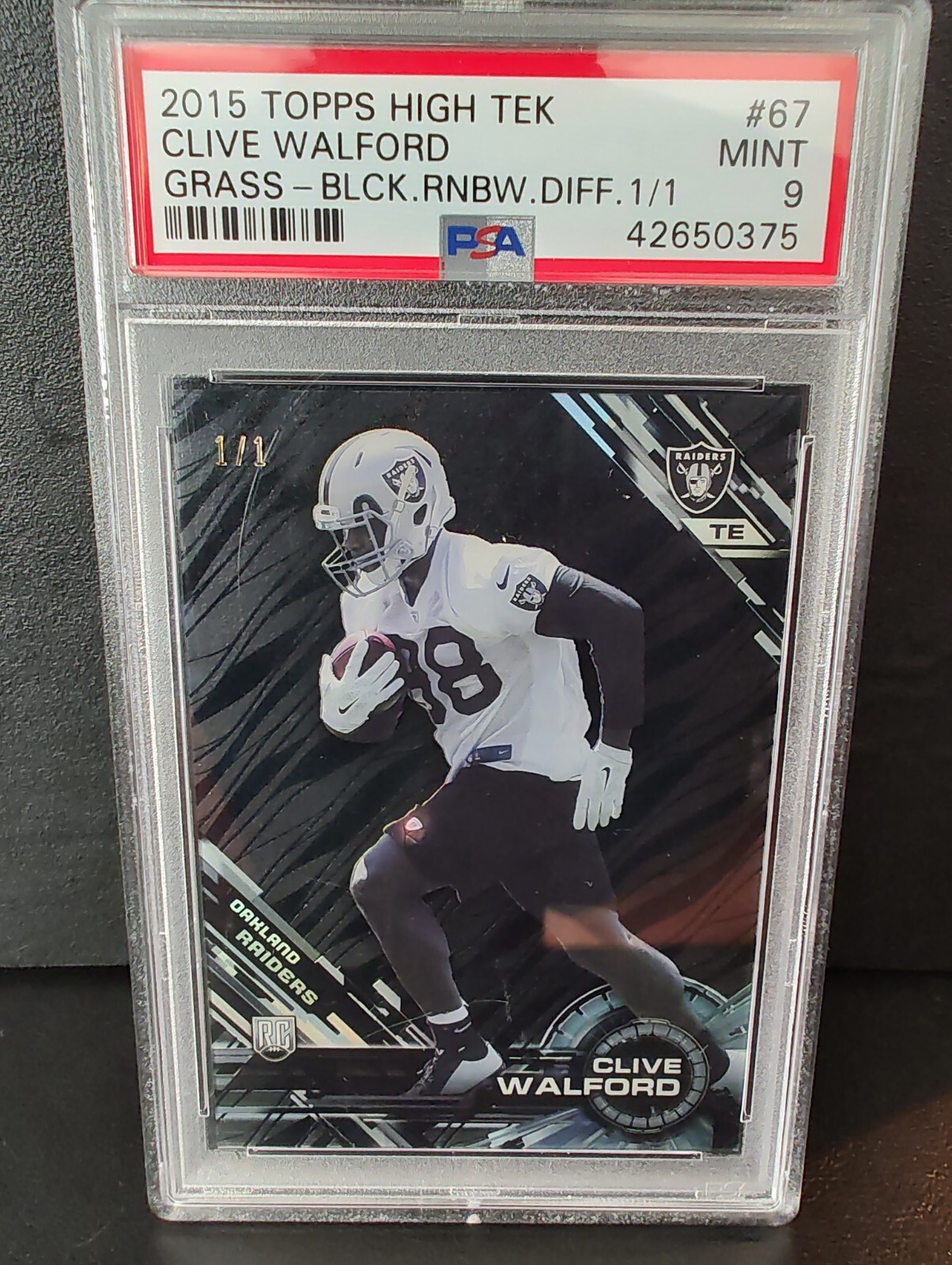 Clive Walford Topps High Tek #67 Grass-Black Galactic Diffractor 1/1