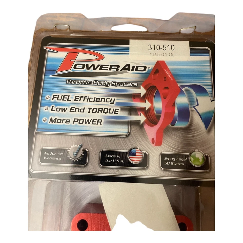 Espaciador de carrocería del acelerador Airaid 310-510 PowerAid rojo; 91-06 Jeep 4,0 L 4,7 L Foto 2 de 4