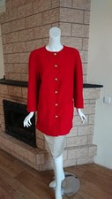 Valentino Miss V Vintage 80s Blazer Jacket Women's Red 100% wool lana Italy L-XL