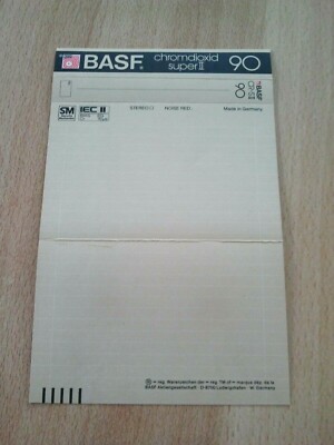 Einleger BASF Chrome Super CR-S II 90 für Tape MC Kassette Sammler Hülle rar 104