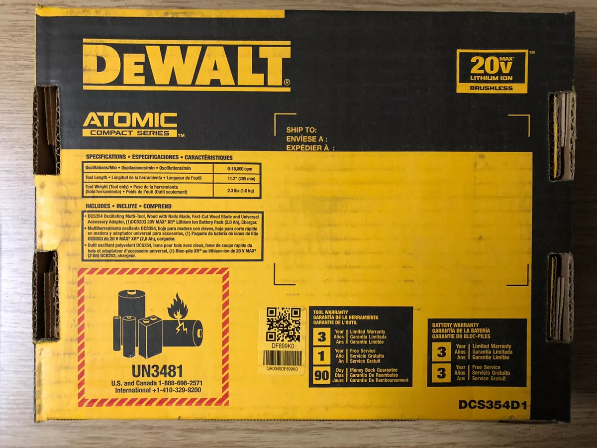 Dewalt Multiherramienta Oscilante 20v Max Atomic Kit 2.0 Ah