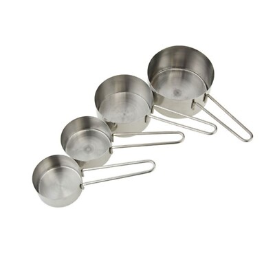 Messbecher 4 Stück Edelstahl Backen Kochen Schlaufe Griff Stapelbar Tassen