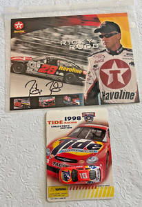 Nascar Ricky Rudd Autographed 8x10 Hero Card + Tide Car