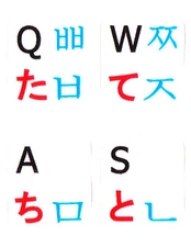 Japanese Hiragans Korean-English keyboard sticker white