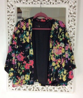 black floral kimono jacket