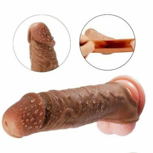 Men Male Cock-Girth-Enlarger-Enhancer-Penis-Extension-Extender-Sheath Sleeve Big - Picture 5 of 14