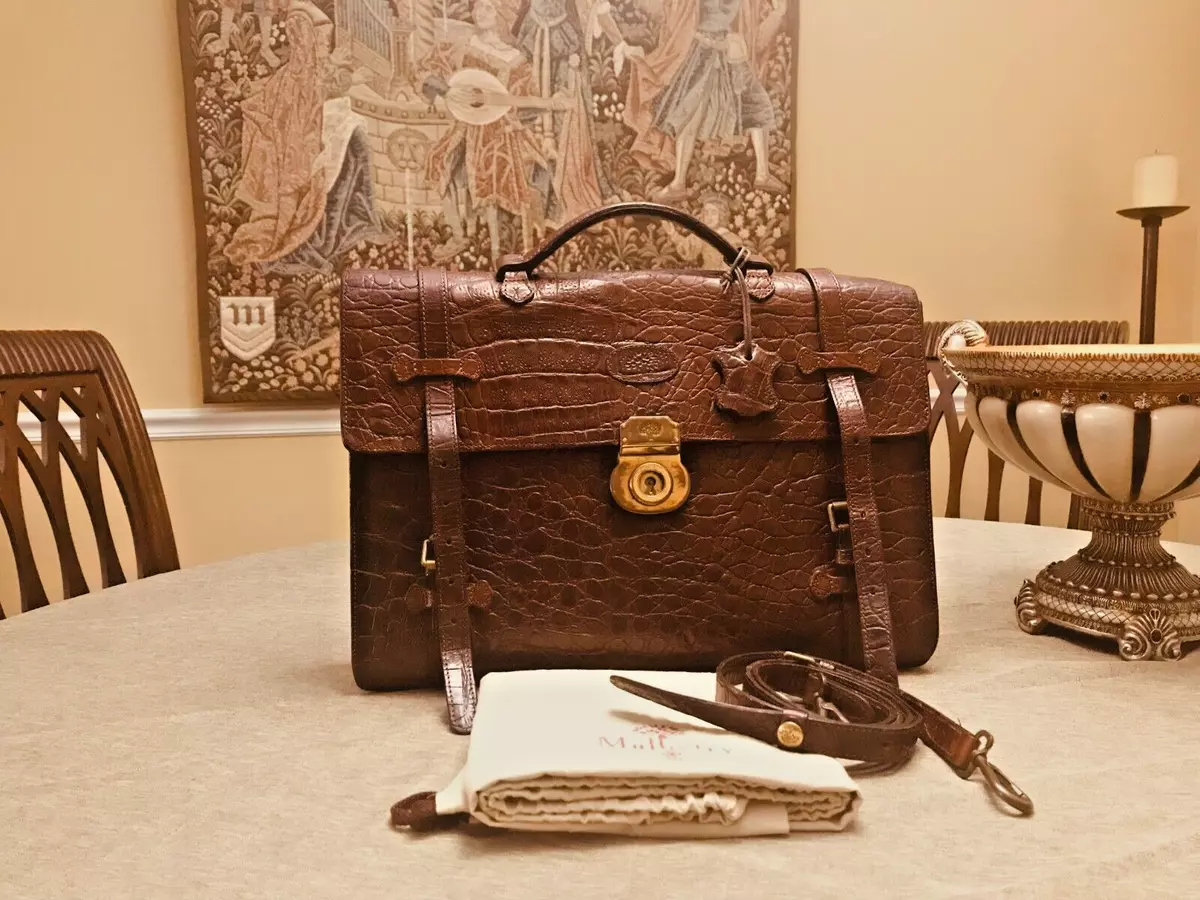 Mulberry Brown Leather Fold Over Turnlock Clutch Mulberry | TLC