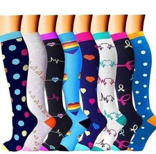 Compression Socks Women Men Knee High Running Medical 20-30 mmHG Size L/XL