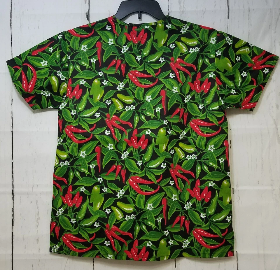 Dickies Scrub Shirt Chef Top XS Extra Small Hot Chili Pepper Uniform Nurse - Image 2 of 3