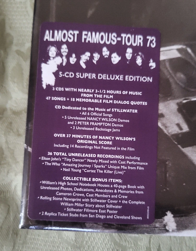 ALMOST FAMOUS: MUSIC FROM THE MOTION PICTURE - SUPER DELUXE EDITION BOXSET 5 CD - Immagine 2 di 4