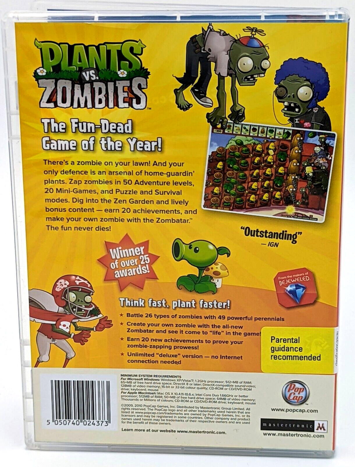 Plants vs Zombies Game of the Year Edition PC CD-ROM Australian Release