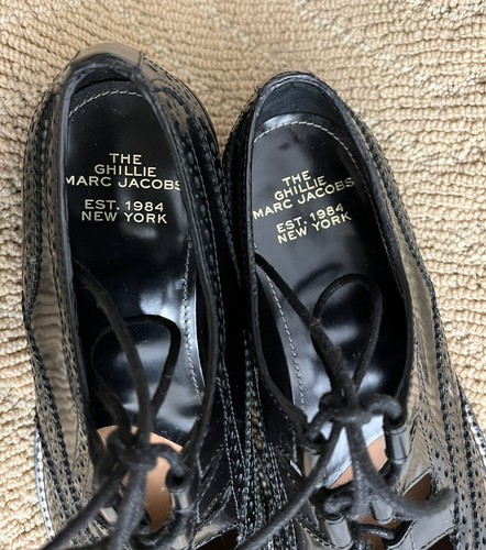 MARC JACOBS THE GHILLIE SHOES BLACK SIZE 40 - Picture 8 of 9