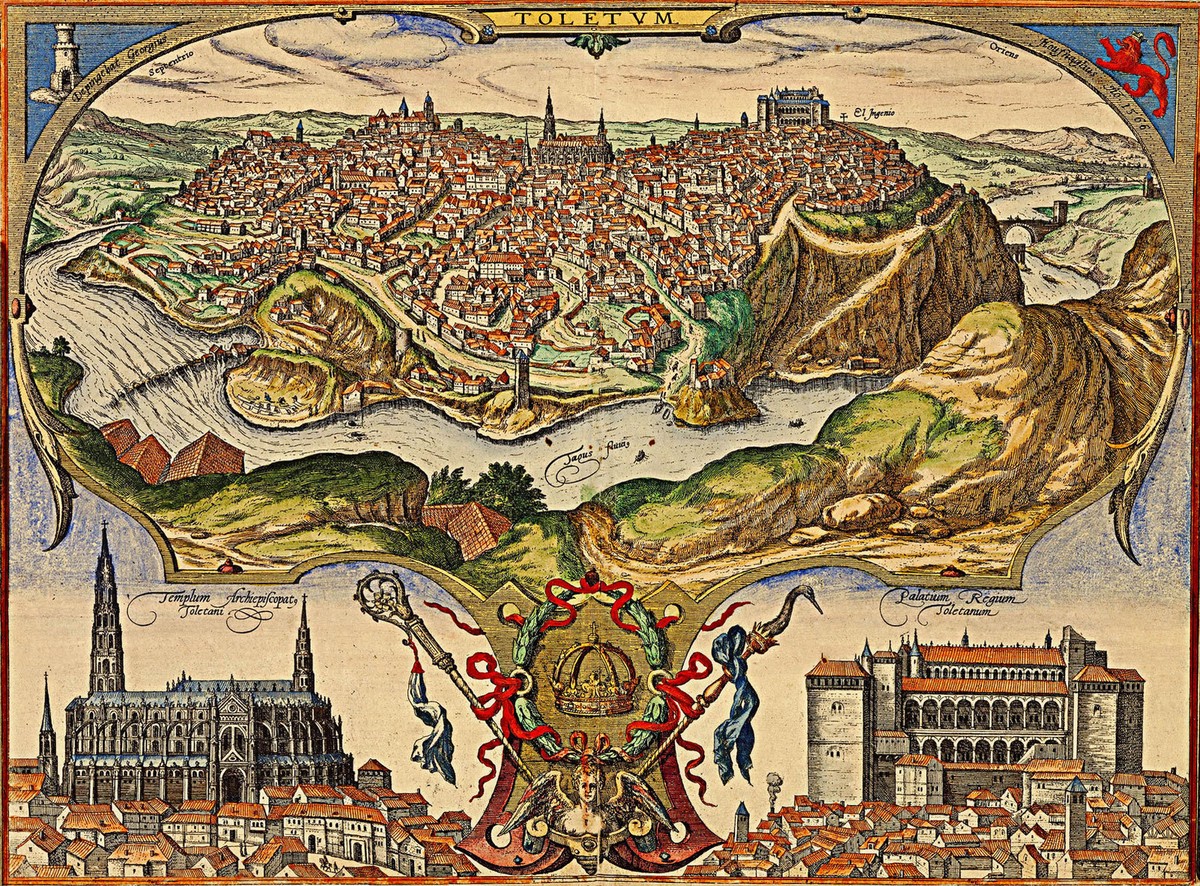 1596 Map of Toledo Castile Toletum Spain Wall Art Poster Home