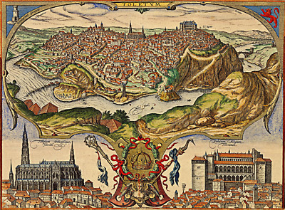 1596 Map of Toledo Castile Toletum Spain Wall Art Poster Home