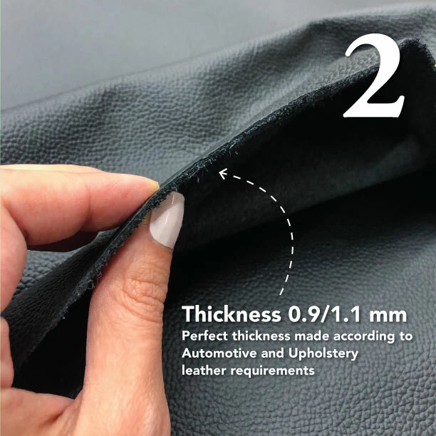 TODO CUERO NEGRO PIEL AUTOMOTRIZ NAPA GUIJARROS TAPICERÍA ASIENTO COCHE VACA COMPLETO Foto 4 de 4