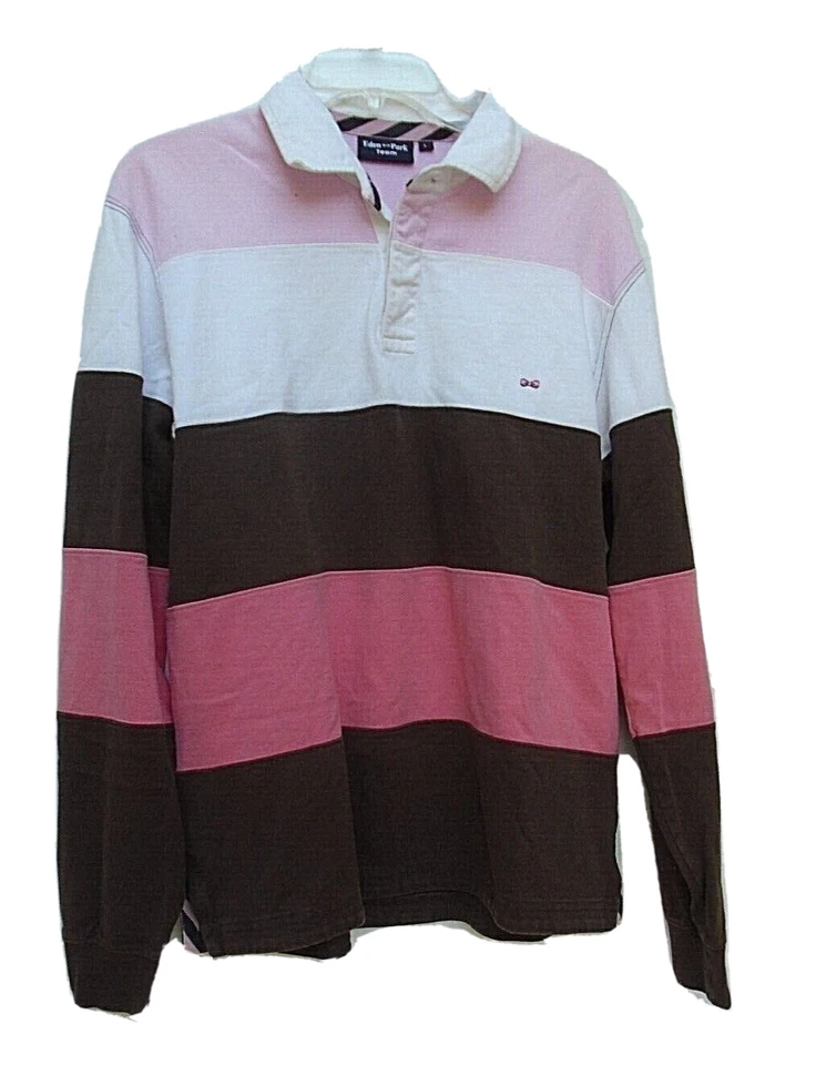 Camisa polo a rayas con bloqueo de color Eden Park para hombre talla L multicolor Foto 3 de 4