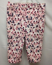 Gloria Vanderbilt Rail Straight Multicolor Stretch Cuff Capri Pants Women's 16