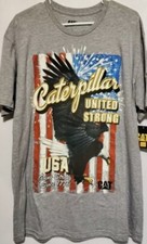 MADE in USA! Men Med T-Shirt by Caterpillar "United and Strong USA Since 1776"