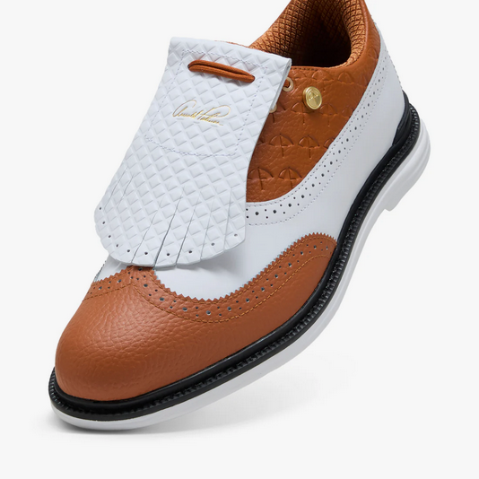 PUMA Arnold Palmer Royale Wingtip Golf Shoes White / Leather Brown