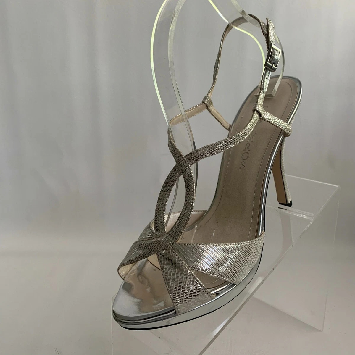 Silver low platform heels 2025