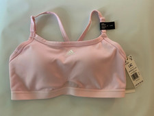NEW Adidas Aeroreact Light Support Padded Pink Sports Bra Size Large Cups A B C