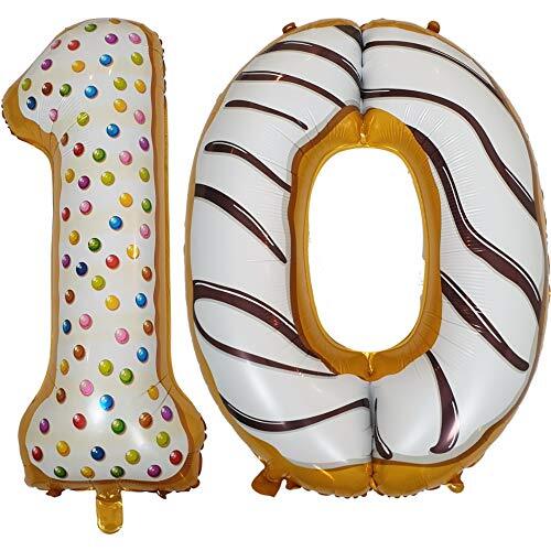 DIWULI Palloncini 10 Anni Compleanno Sweets XL - Palloncini Compleanno 10 (i1l)