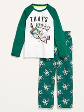 New Raglan Graphic Pajama T-Shirt  Straight Pajama Pants Set for Boys Size 18