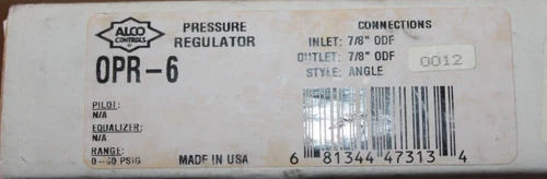 Alco OPR-6 Gas Pressure Regulator with 7/8 Inlet and Outlet