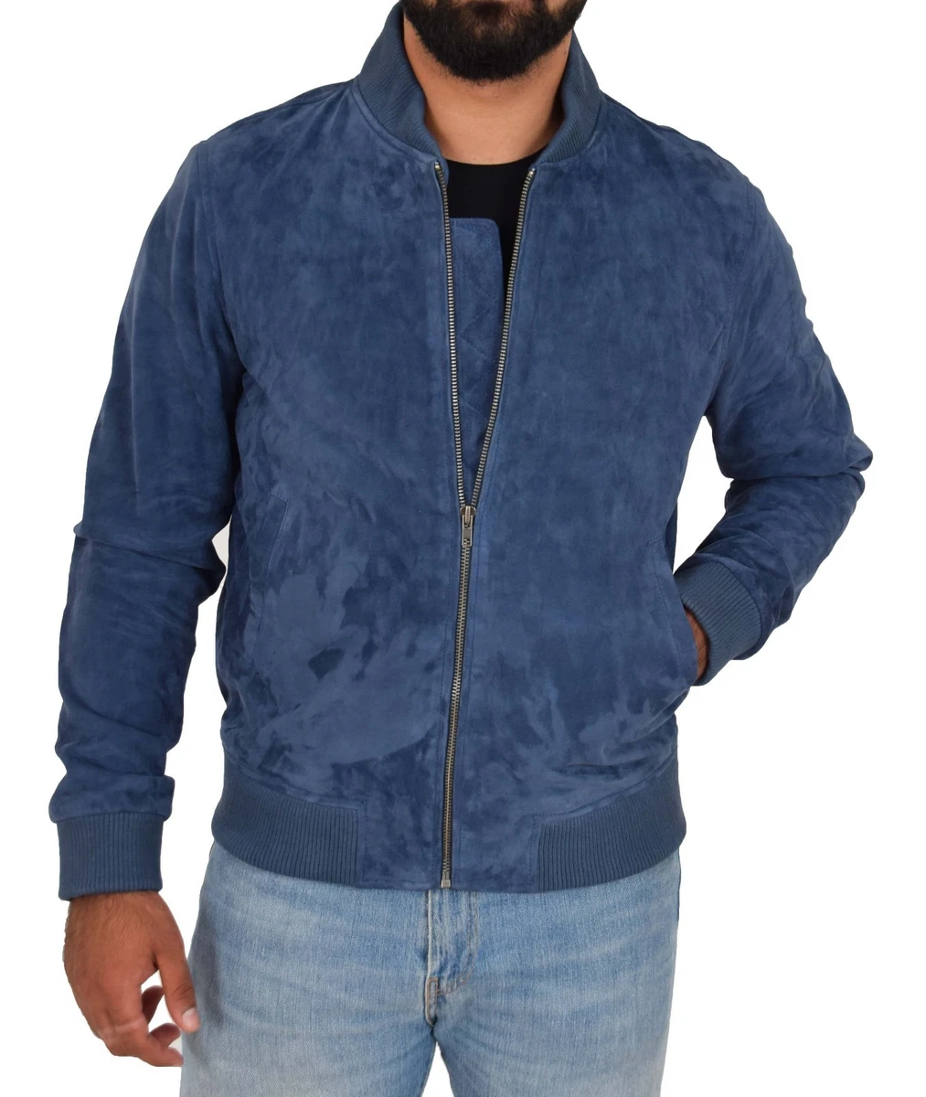 Royal blue clearance suede jacket mens