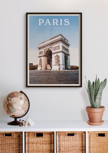 Arc de Triomphe Paris, France - Vintage Poster No Frame, State Travel Poster