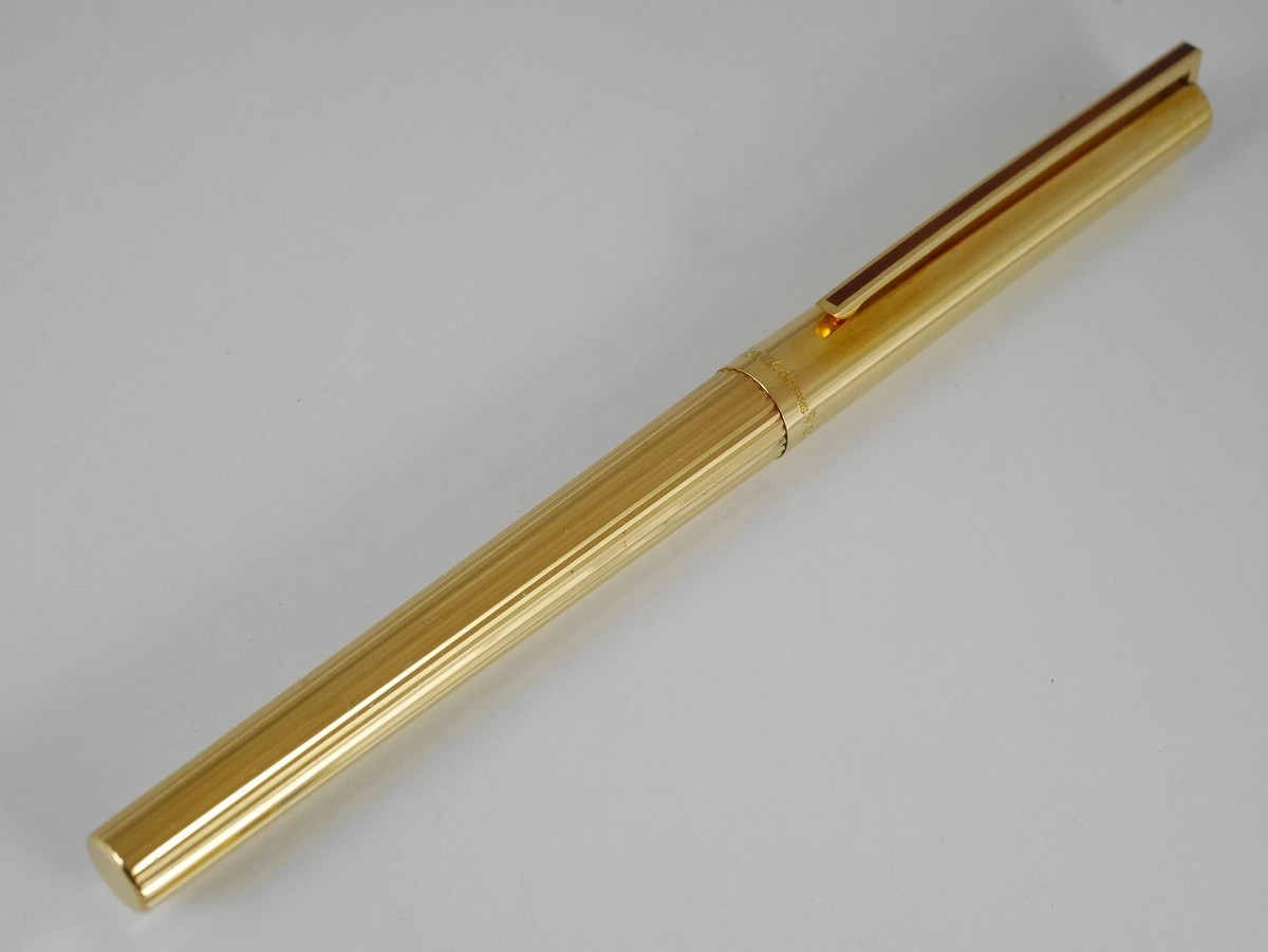 S.T. Dupont Classic Vermeil Sterling Silver 925 Marble Brown