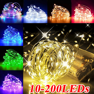 Lichterkette Batterie Micro Draht Beleuchtung Xmas String Licht 50/100/200 LED