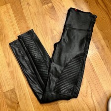  110 NWOT Spanx Faux Leather Moto Style Black Leggings Size SMALL S/P
