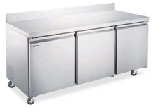 Omcan USA 50100 72" Three Section WorkTop Refrigerator, 17 cu. ft.