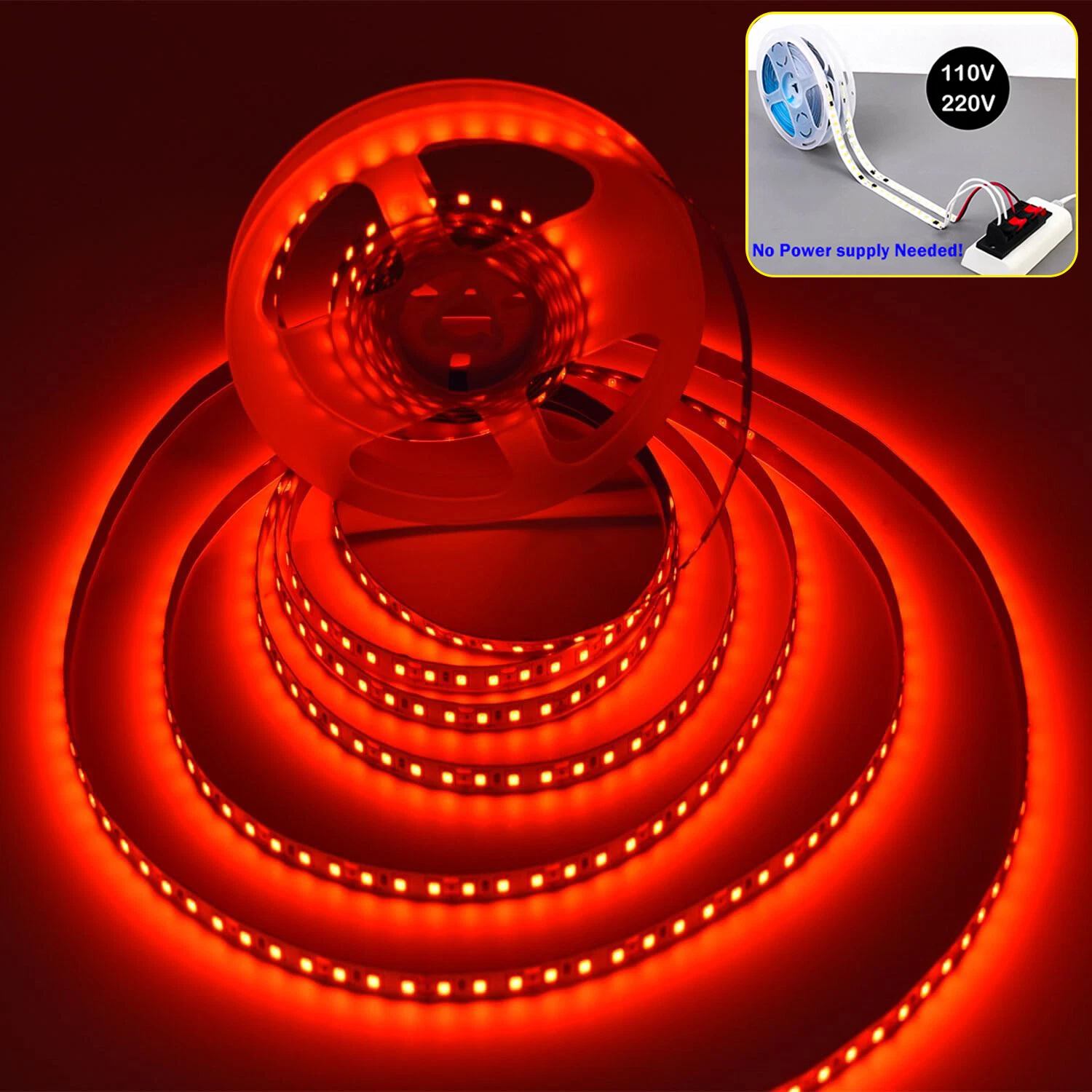 110V 220V LED Light Strip Flexible 120leds/m Home Kitchen Floor Indoor Decor Red
Opens in a new wind