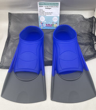 Gintenco Kid's Swim Training Fins for Lap Swimming Sz- XS 30-32 Blue/Gray READ