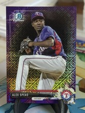2017 Bowman #BCP68 Alex Speas Rangers  Mega Box Purple Refractor Chrome