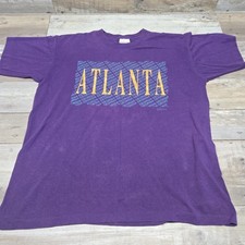 vintage ATLANTA GEORGIA t-shirt single stitch size L 80s 90s made in USA purple