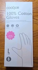 100 Cotton Gloves 6 Prs White Moisturizing Eczema Overnight Sleep Spa Unisex L