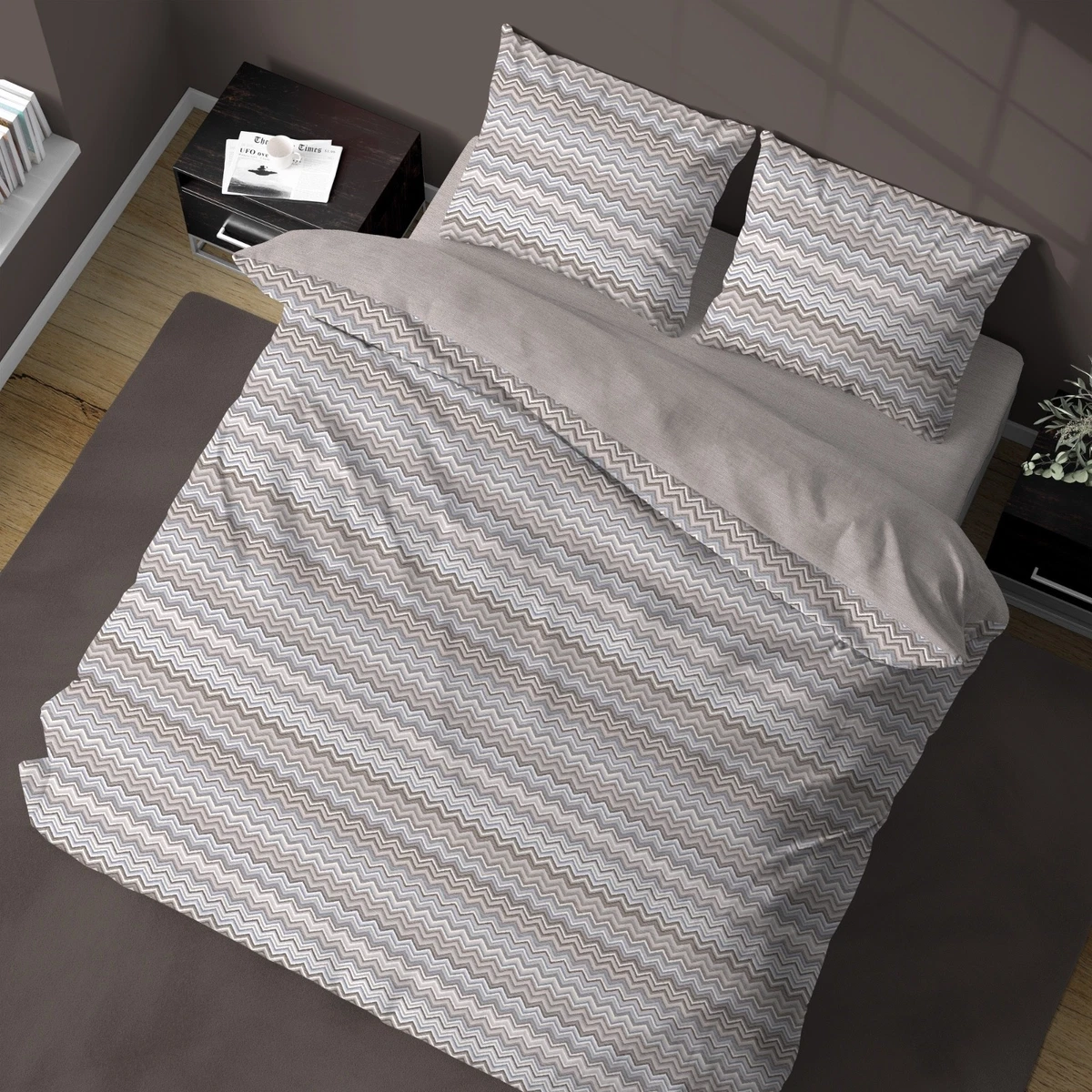 Completo Lenzuola Matrimoniale Caleffi Luna in cotone. lenzuolo per letto piazza e mezza e matrimoniale. fantasia geometrica – Tempesta Home