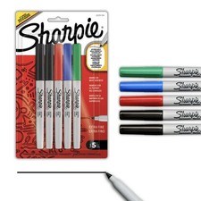 Sharpie Permanent Markers, Water- and Fade-Resistant, Extra Fine Point 0.4mm ,