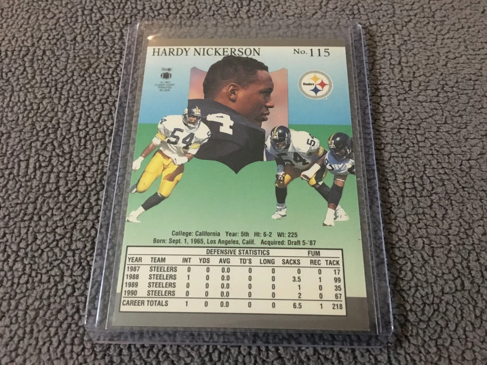 1991 Fleer Ultra - Hardy Nickerson #115 - Pittsburgh Steelers  - Image 2 of 4