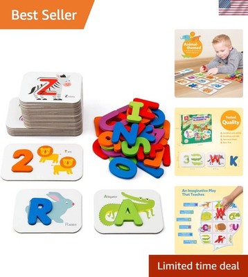 Durable Alphabet & Number Flash Cards with Storage Box - Gift for Ages 3+