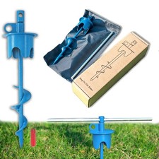 Dog Tie Out Stake, 13 inch, Blue Hold up to 250Lbs Dogs