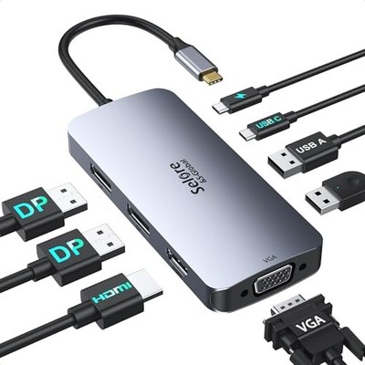 USB C Docking Station Dual Displayport Monitor, USB C Hub Displayport Dual DP
