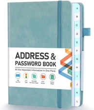 Address Book, Address and Password Keeper Book with Alphabetical Tabs, Hardcover